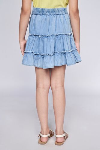 4 - Light Blue Solid Flared Skirt, image 4