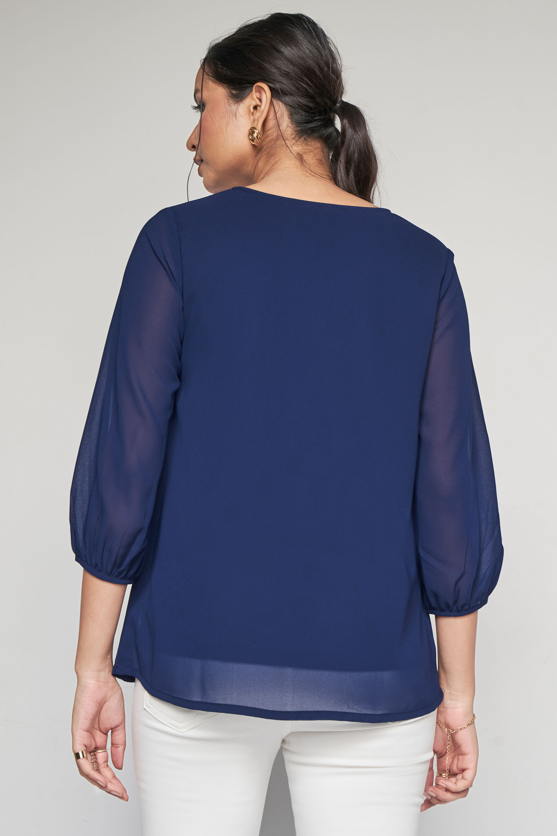 Midnight Jewels Blouse, Navy Blue, image 4
