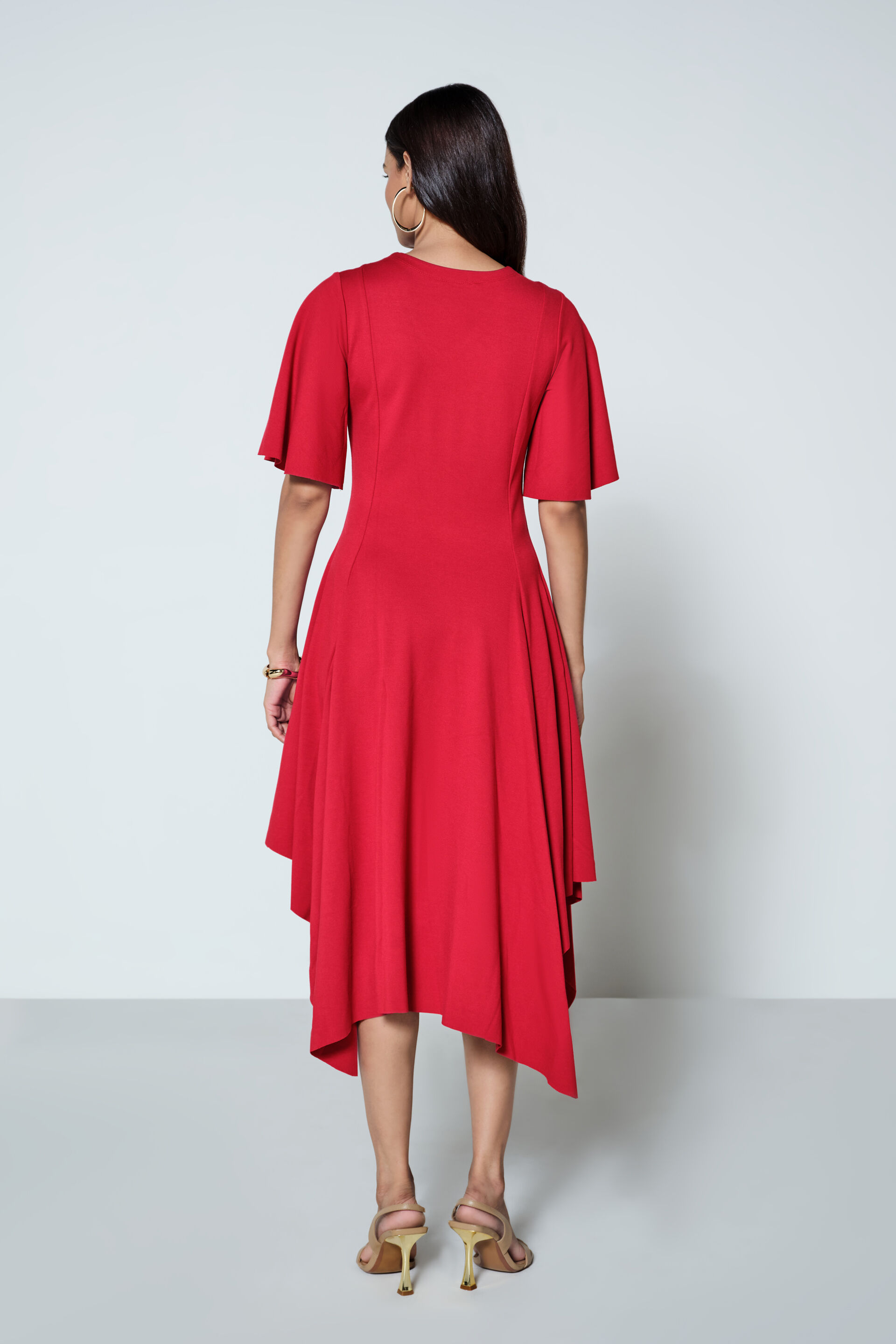 Celine Solid Red Dress, Red, image 5
