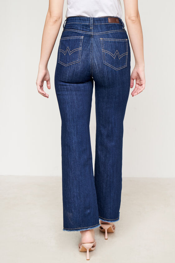 Dark Blue Solid Flared Bottom, Dark Blue, image 4
