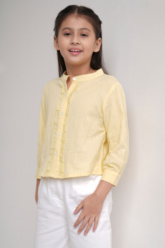 Yellow Stripes Straight Top, Yellow, image 1