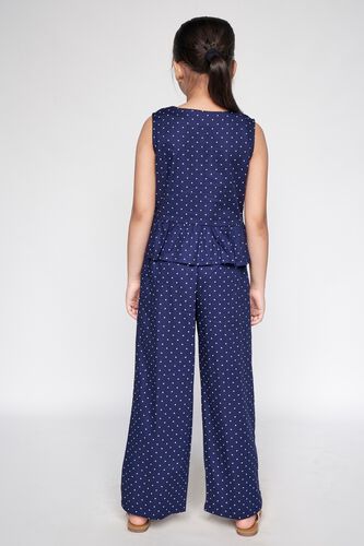4 - Navy Blue Polka Dots Peplum Set, image 4