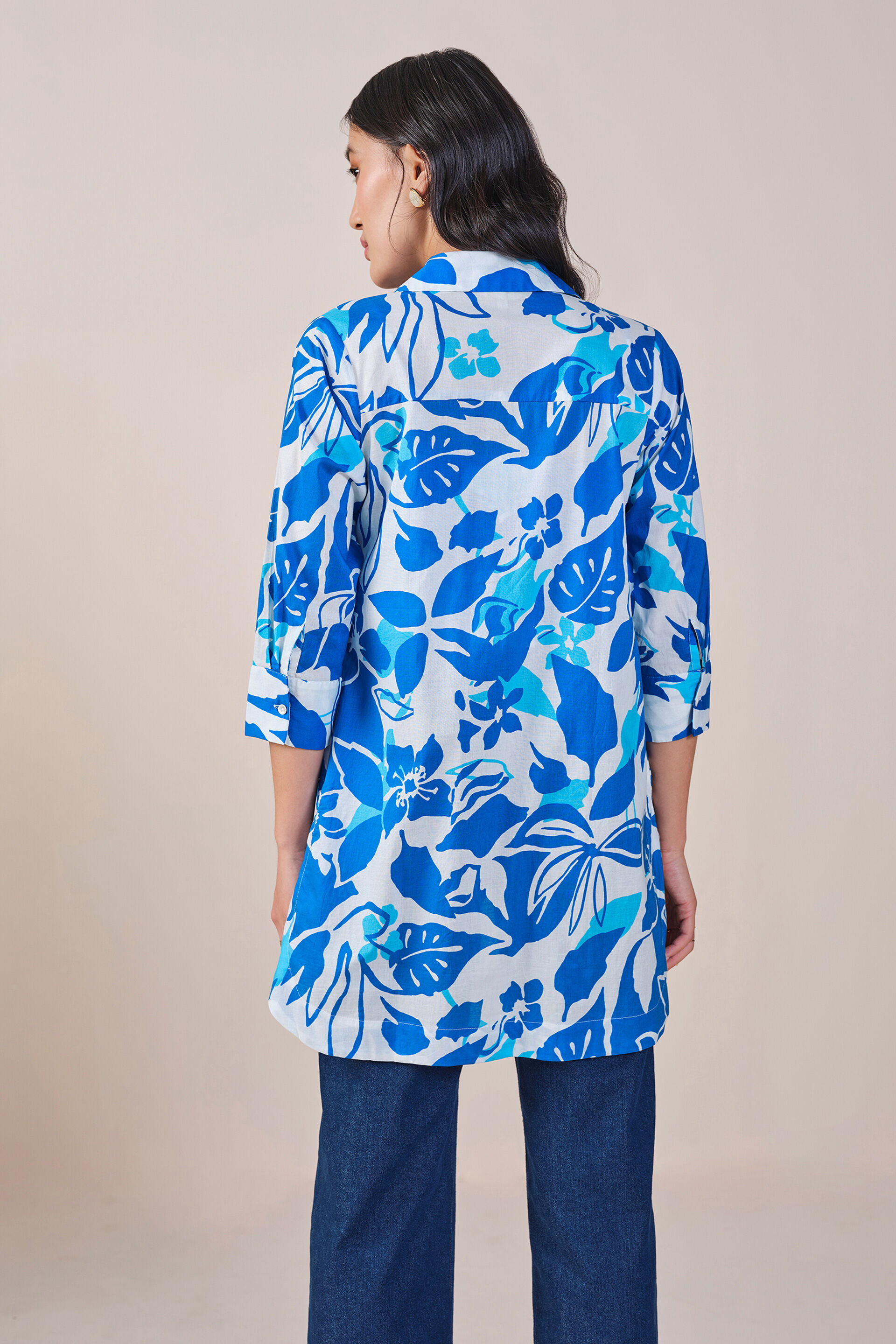 Floral Grace Shirt Set, Blue, image 7