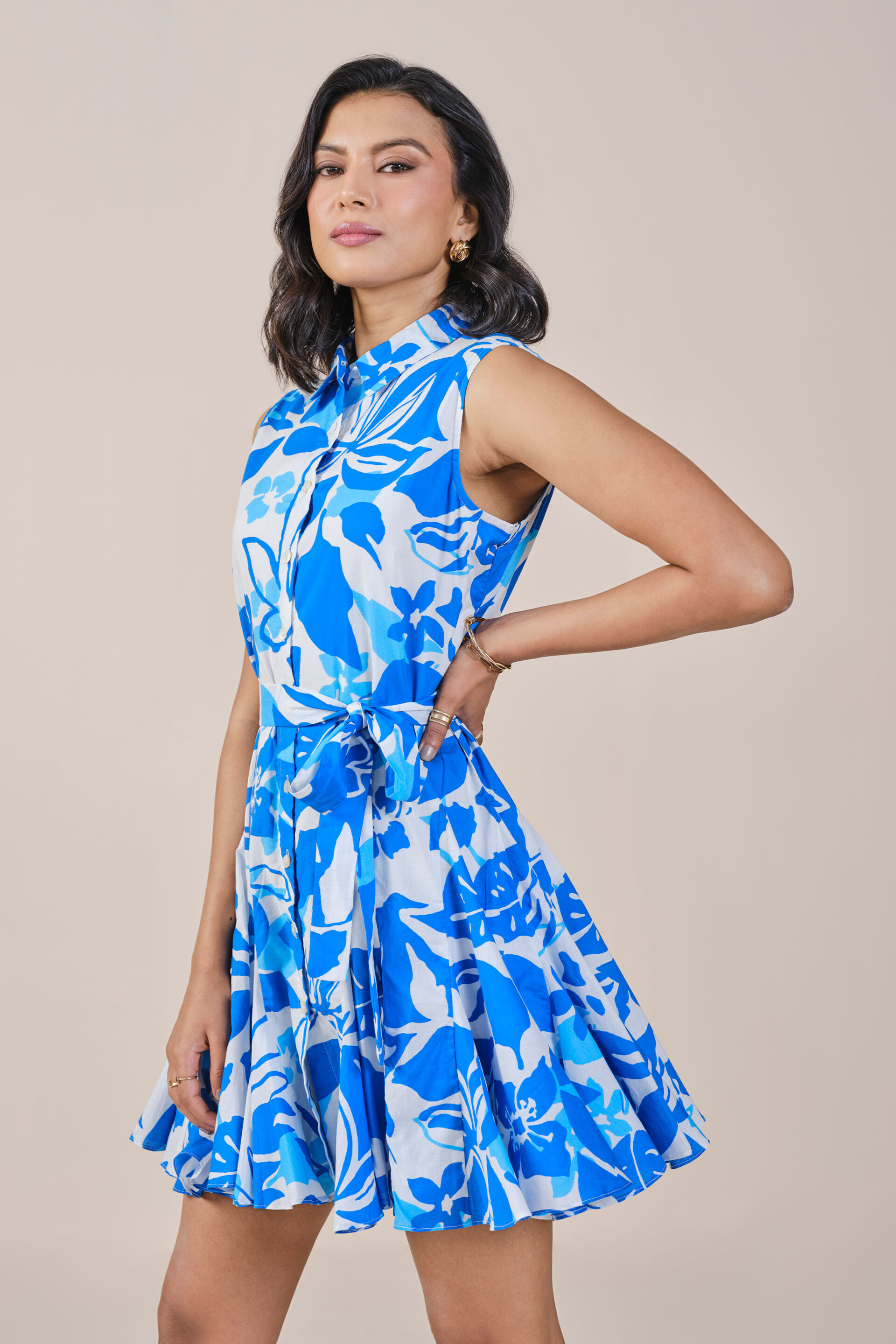 Mystic Floral Dress, Blue, image 4