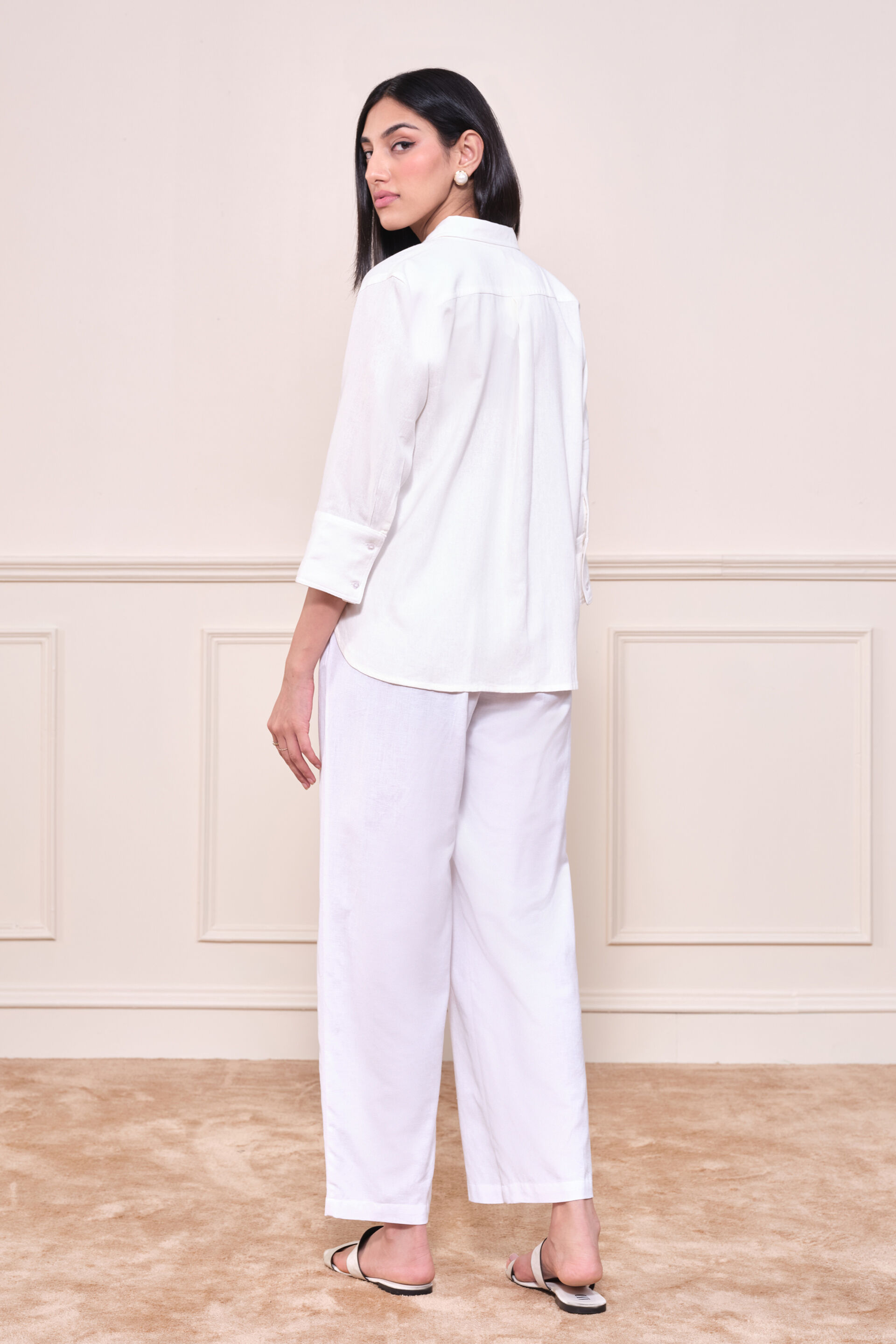 Vintage White Viscose Shirt, White, image 6