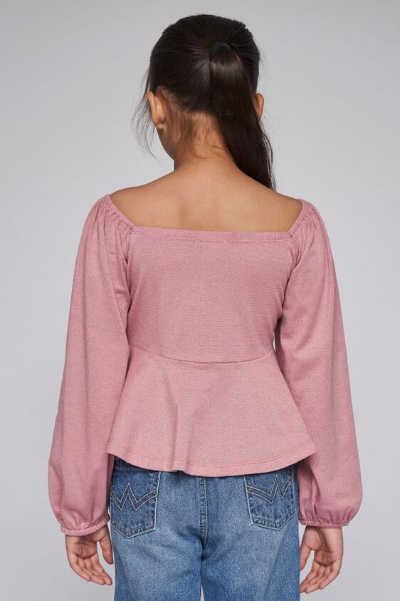 Blush Solid Peplum Top, Blush, image 2