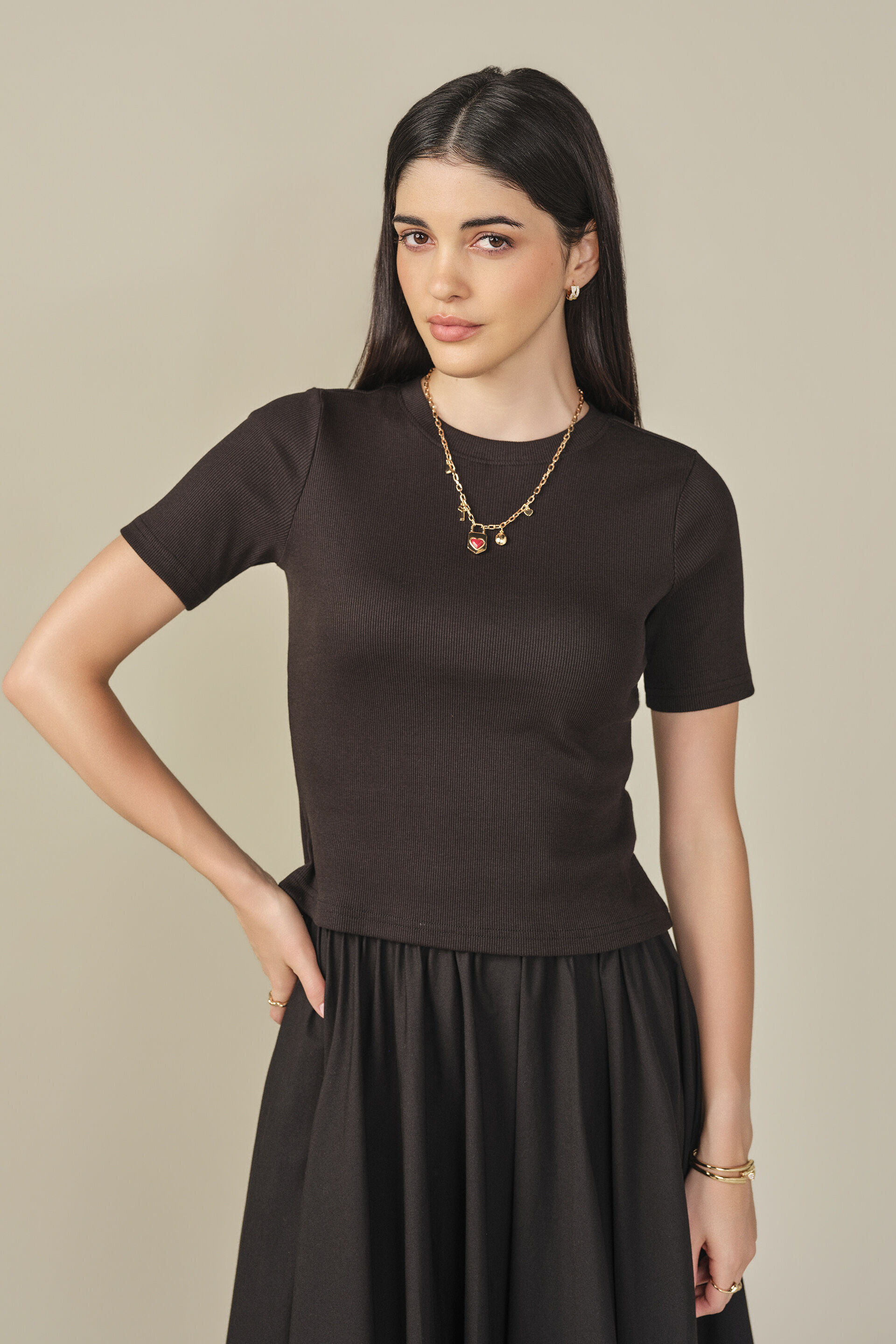 Solid Cotton Top in Black
