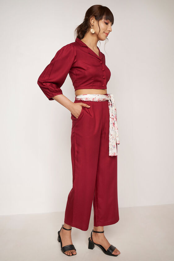 Wine Solid Cropped Trims Set, Wine, image 4