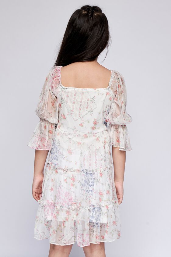 5 - White Floral Flared Dress, image 5