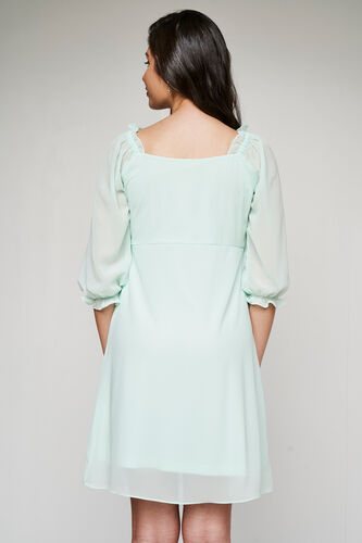 Sea Green Calf Length Flared Fit And Flare Dress, Sea Green, image 5