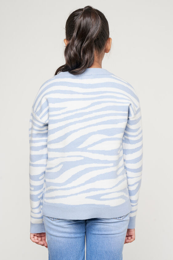 Stripes Straight Cardigan, White, image 4