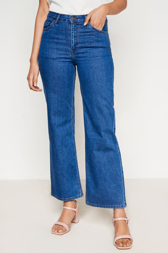 Medium Blue Solid Flared Bottom, Blue, image 3