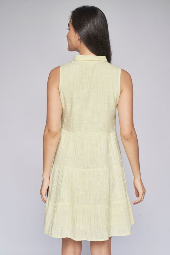 5 - Yellow Self Design Shirt Style Dress, image 5