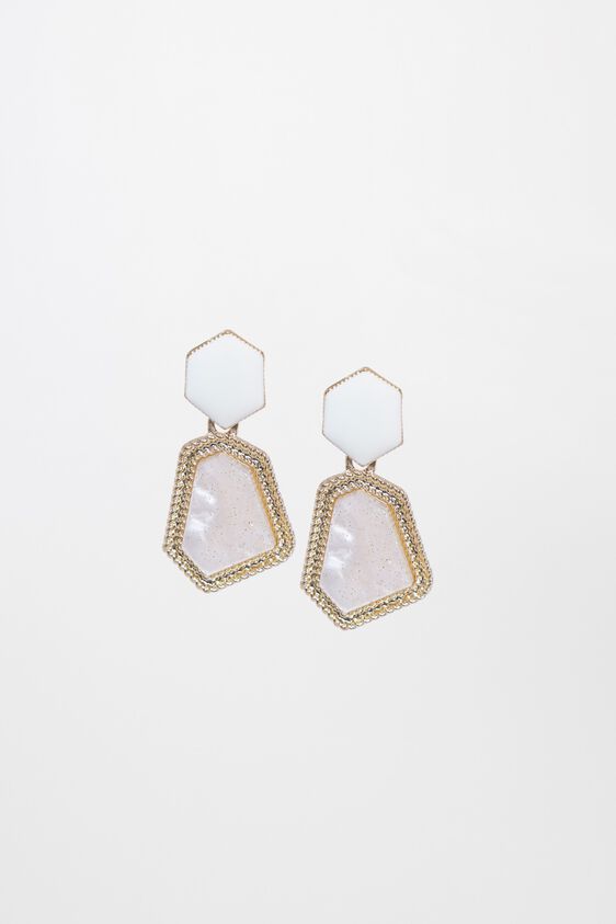 1 - Off White Earring, image 1