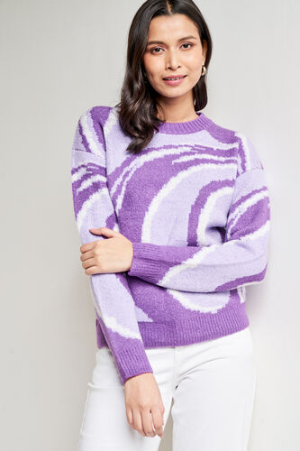 Purple Solid Straight Top, Purple, image 1