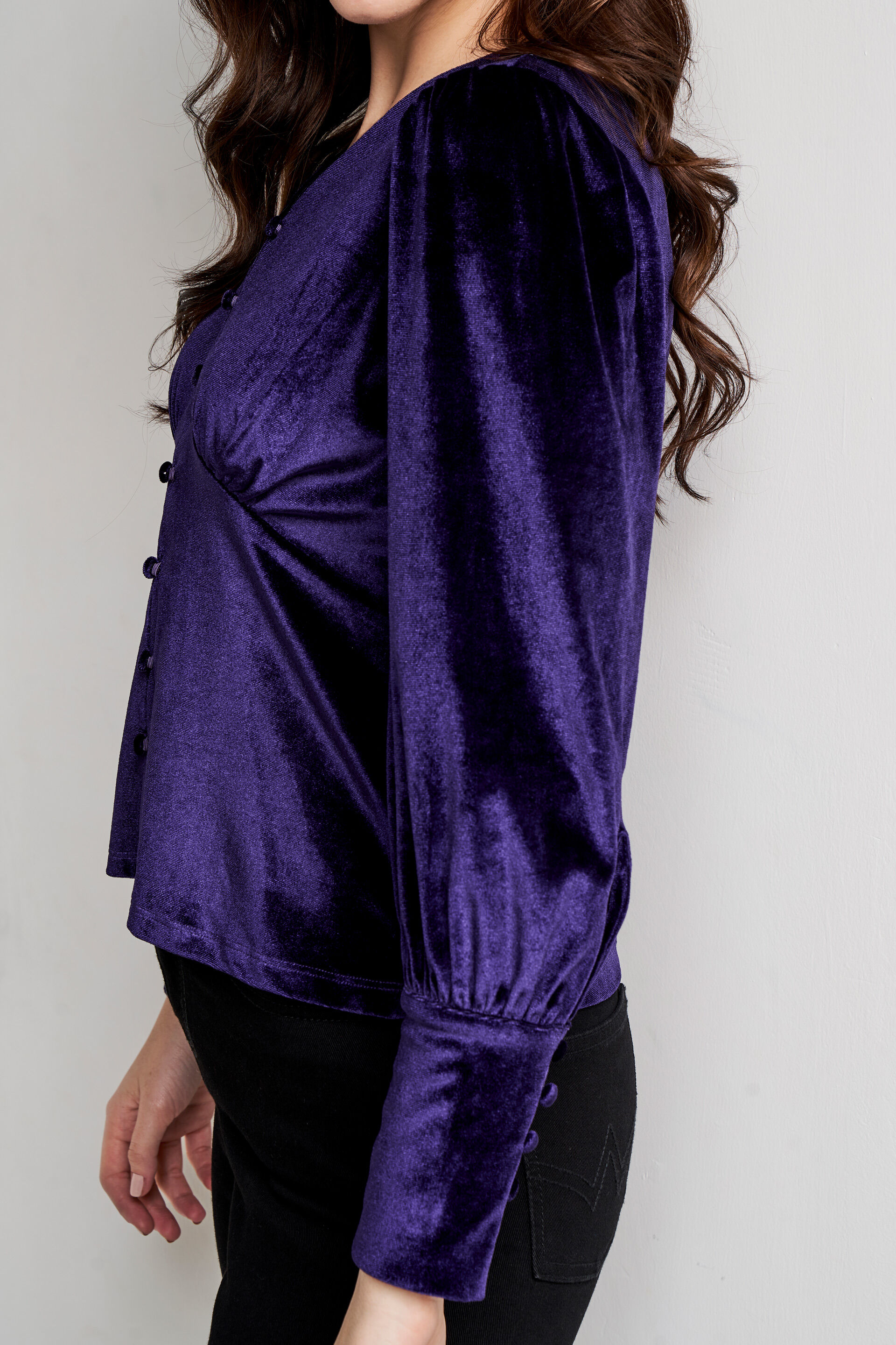 Purple Solid Straight Top, Purple, image 5
