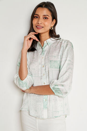 White Solid Straight Top, White, image 1