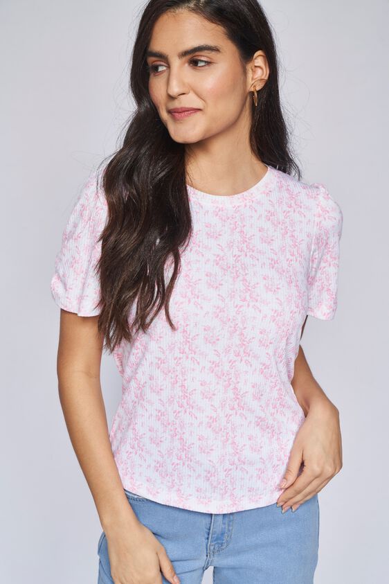 2 - Pink Floral Straight Top, image 2