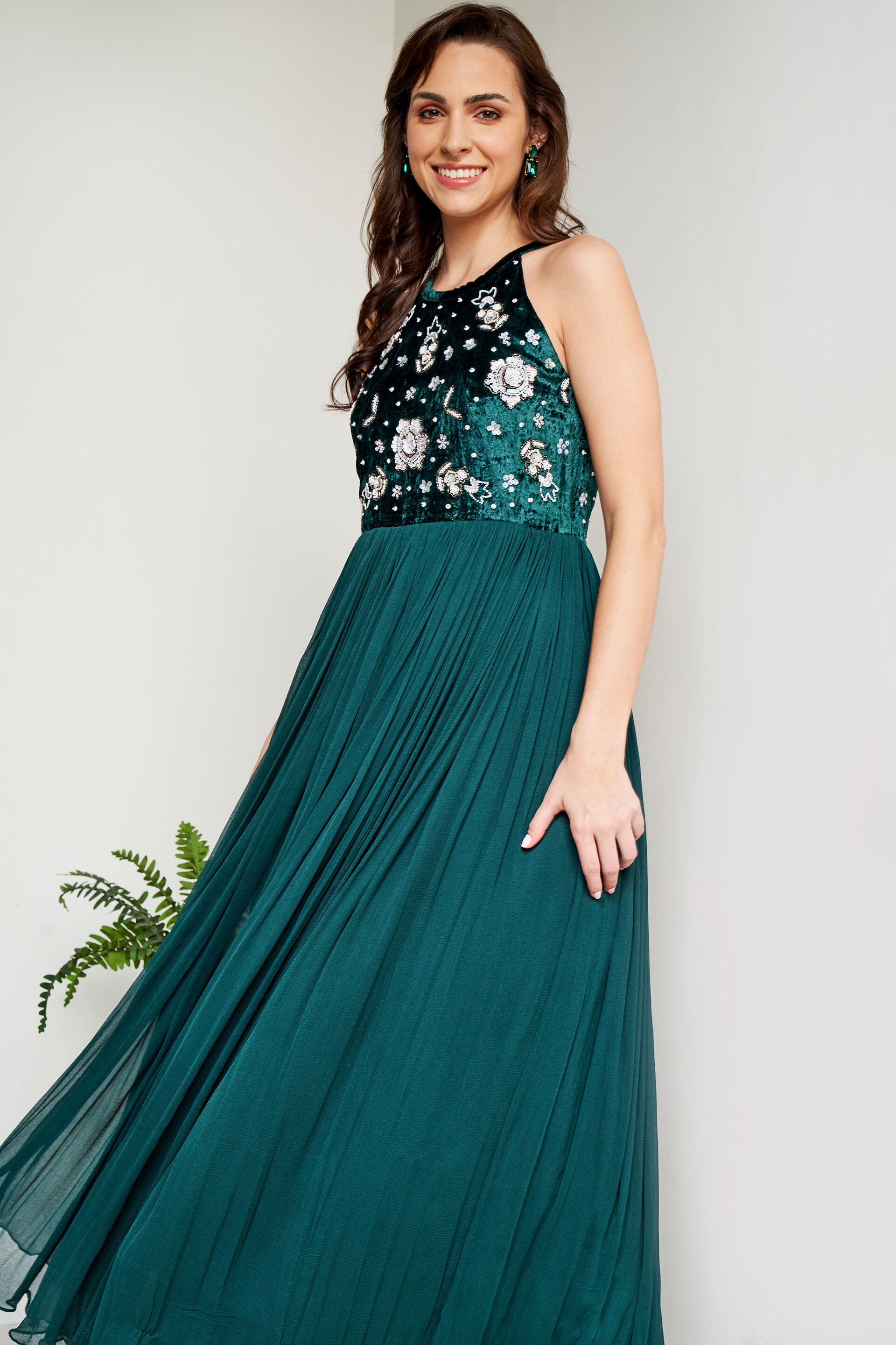 Buy Black Shell Polyester Lining Embroidery Beads Embellished Gown For  Women by Eli Bitton Online at Aza Fashions.