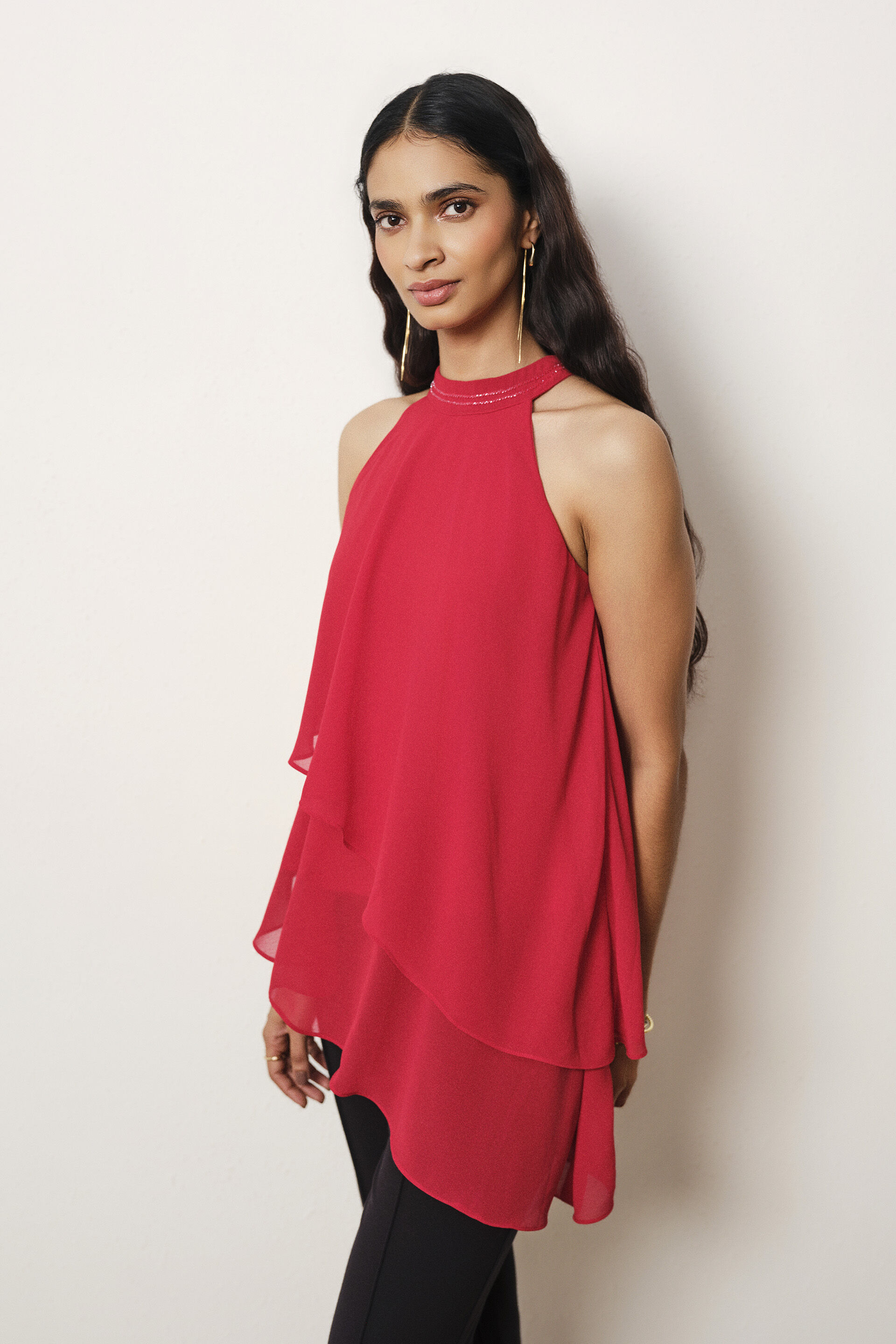 Halter Top in Red, Red, image 3