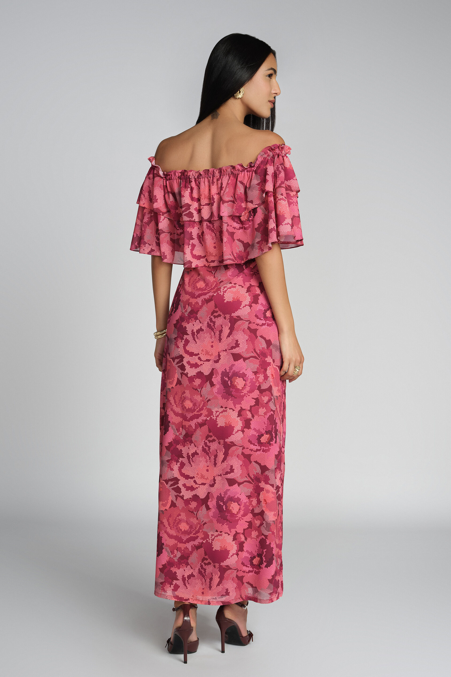 Priscilla Printed Dress, Pink, image 5