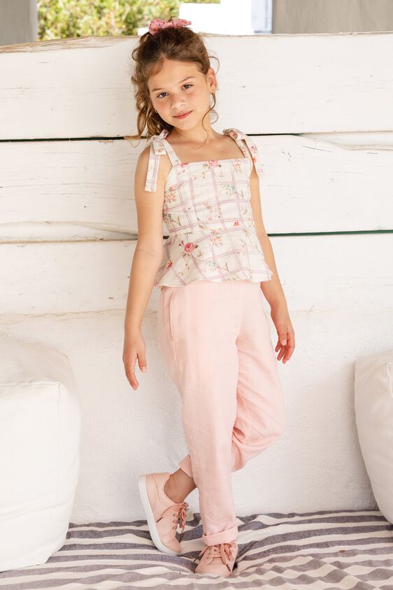 1 - White Floral Straight Top, image 1