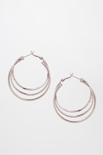Silver Brass Earring, , image 1