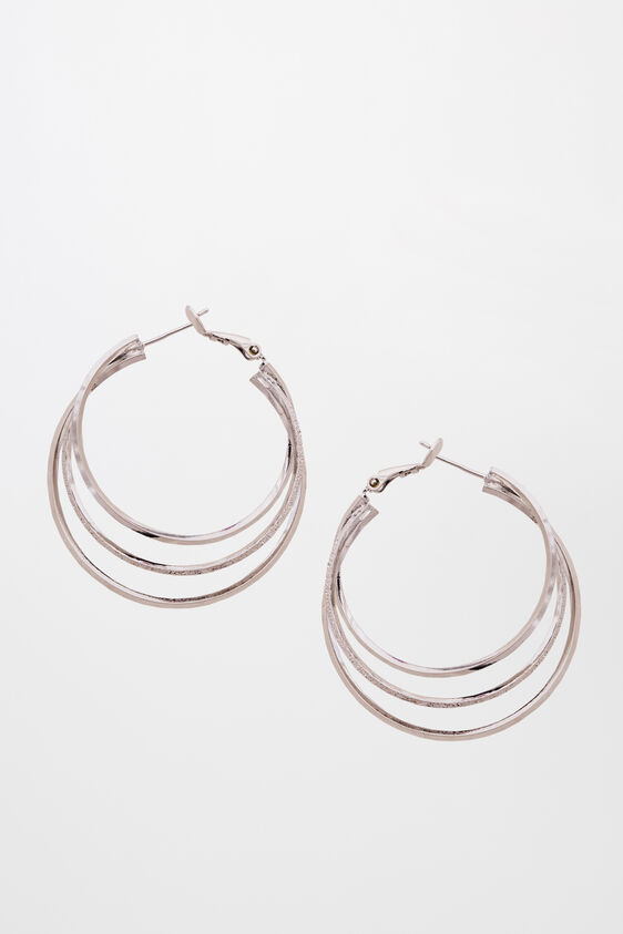 Silver Brass Earring, , image 1