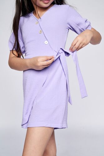 6 - Lilac Solid Flared Dress, image 6