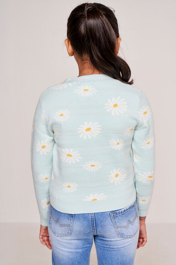 Mint Floral Straight Cardigan, Mint, image 4