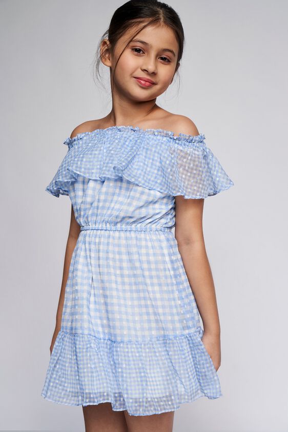 2 - Blue Checks Flounce Dress, image 2