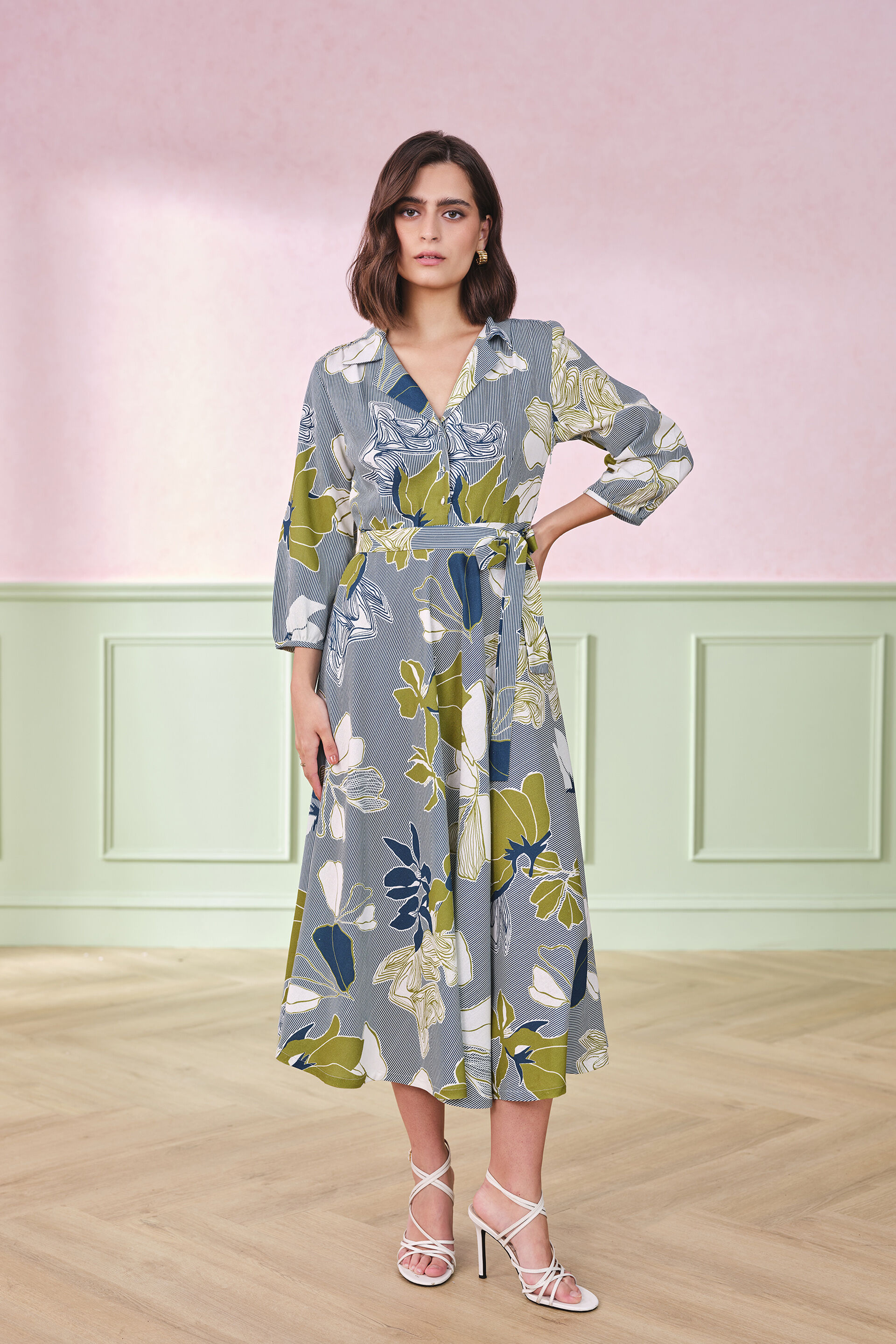 Blue Mustard Viscose Dress