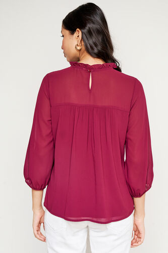 Maroon Solid Straight Top, Maroon, image 4