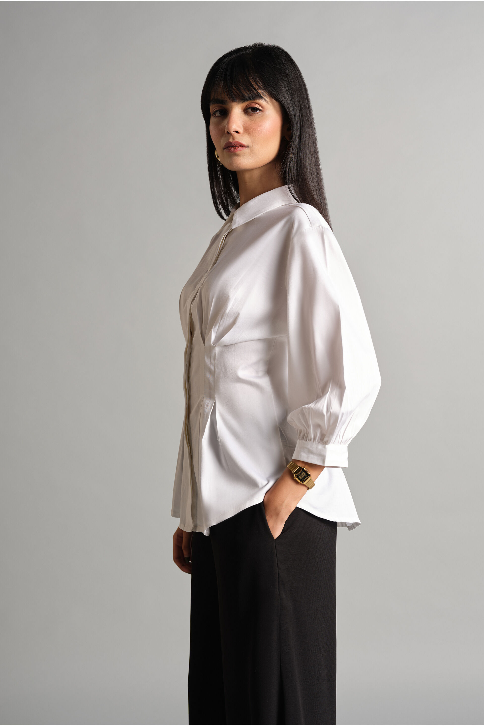 Summer Cinch Shirt, White, image 4