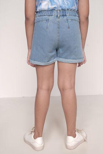 Light Blue Solid Straight Shorts, Light Blue, image 4