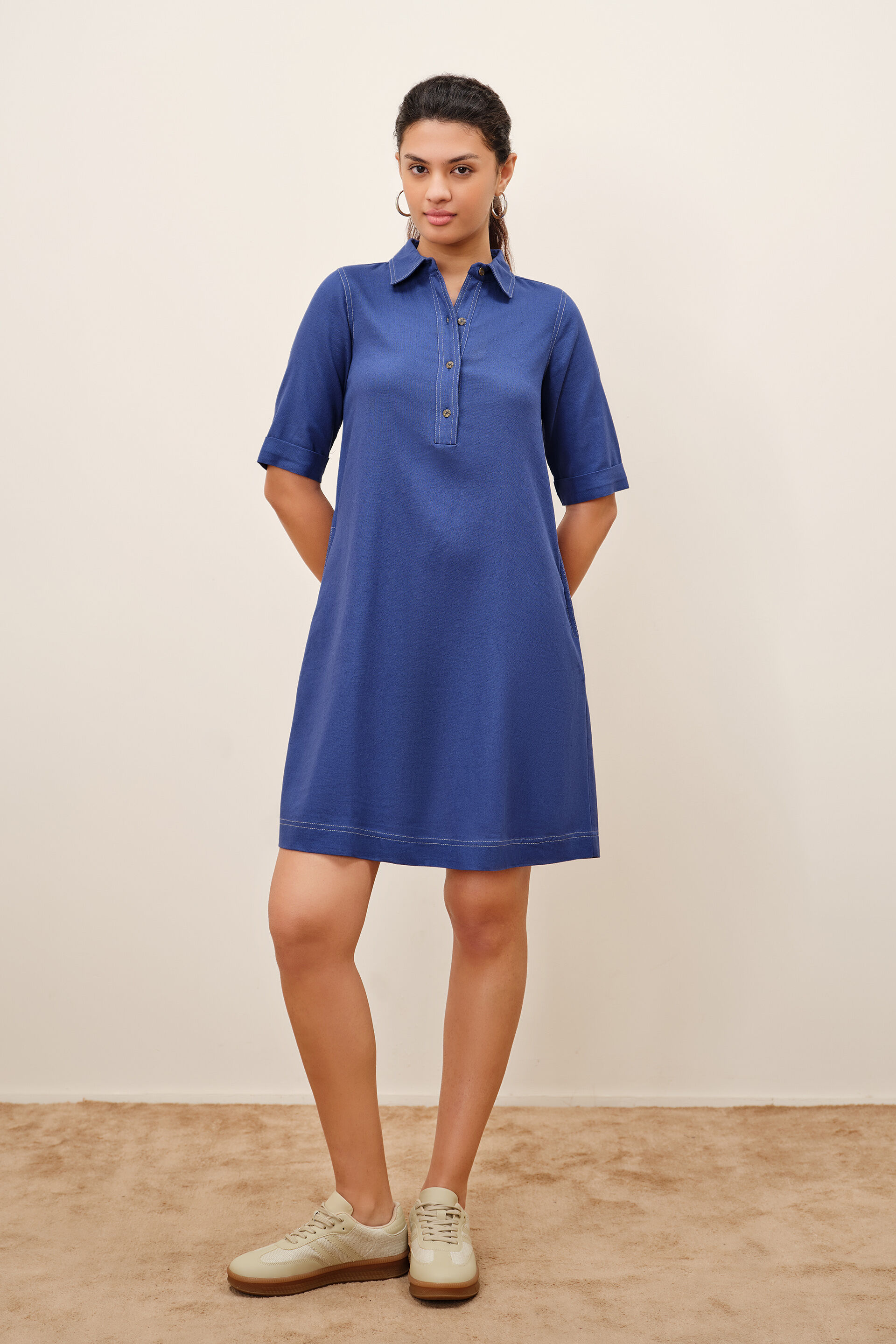 Melitta Blue Shirt Dress, Blue, image 1