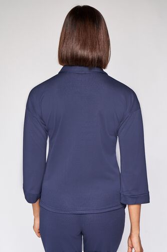 6 - Navy Solid Shirt Style Top, image 6