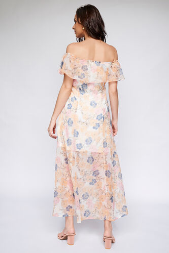 Multi Floral Flared Gown, Multi Color, image 4