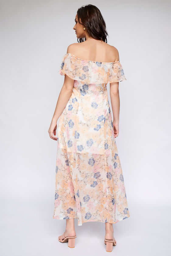 Multi Floral Flared Gown, Multi Color, image 4