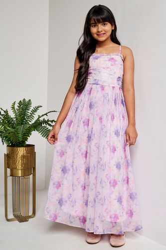 Purple And Red Floral Flared Gown, Purple, image 3