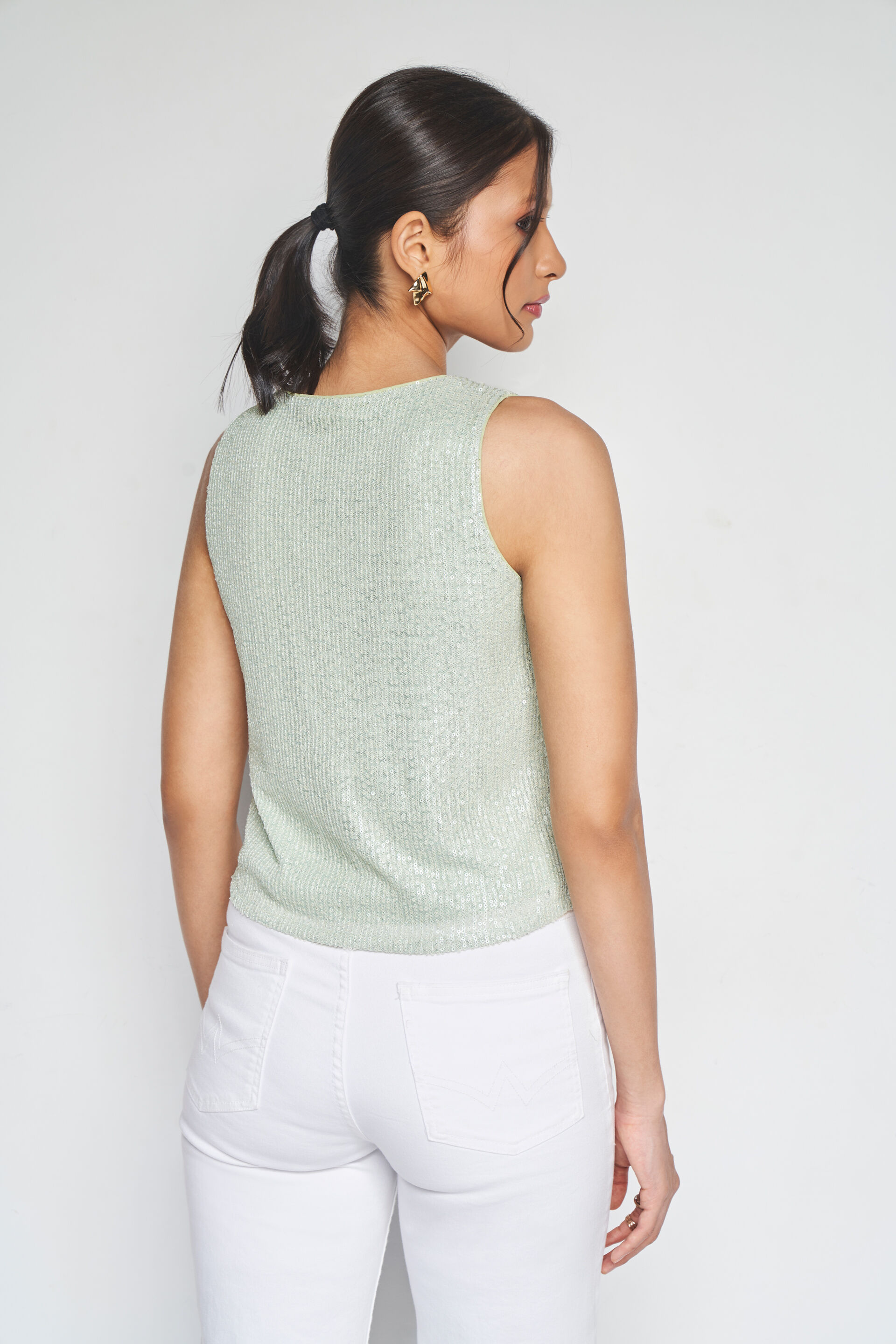 Mint Solid Straight Top, Mint, image 5