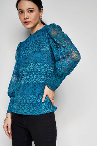 Noir Lace Top, Turquoise, image 4