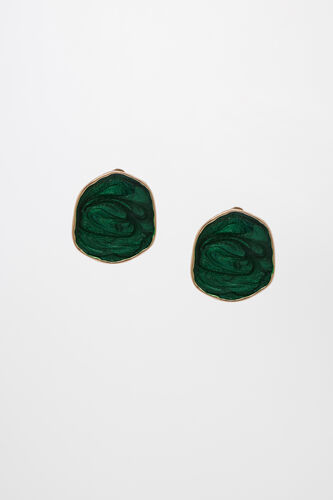 Green Brass Earring, , image 1