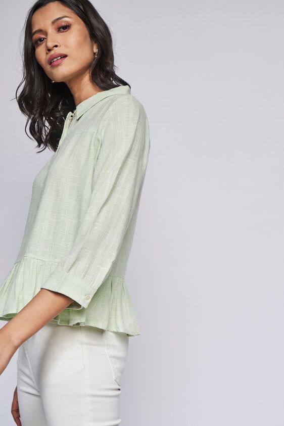 Mint Dobby Shirt Style Top, Mint, image 4