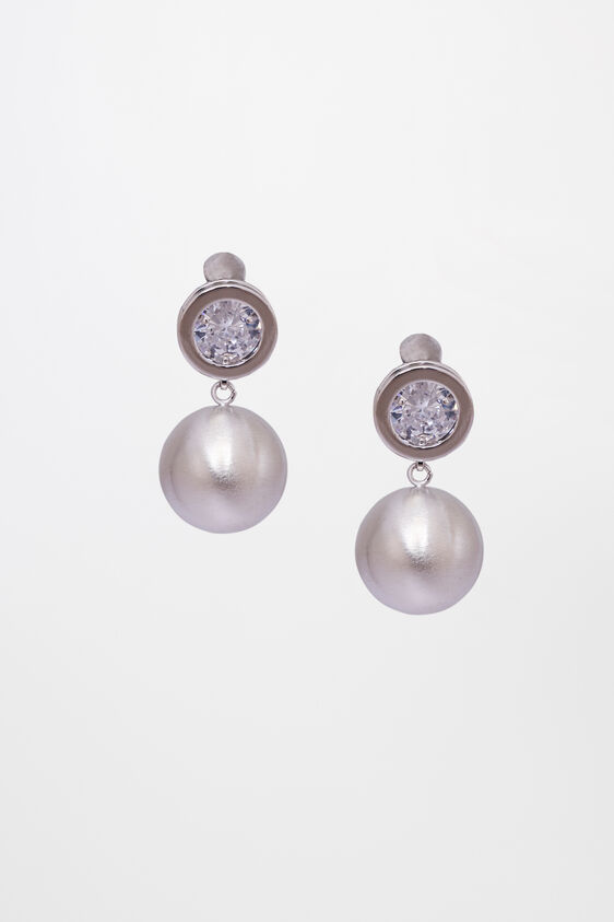 Silver Brass Earring, , image 1