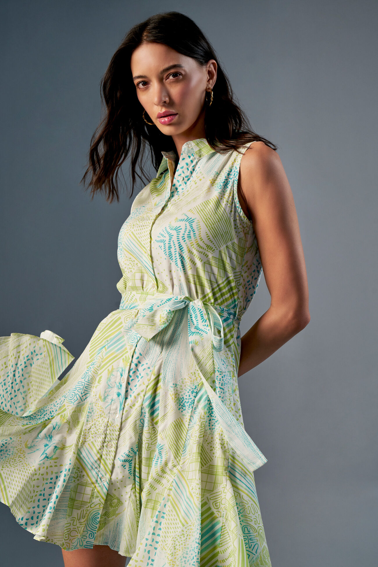 Tropical Hues Dress, Green, image 4