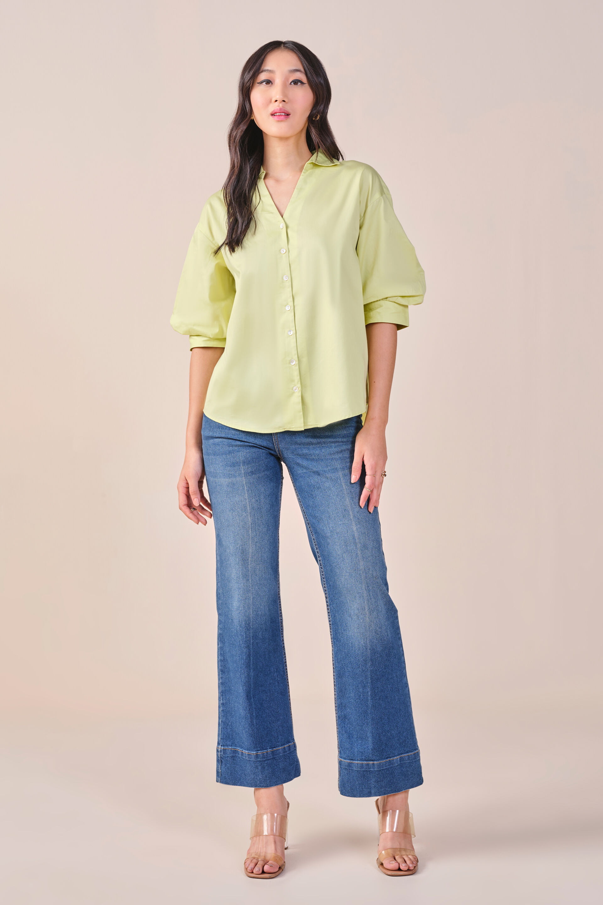 Lime Time Cotton Shirt, Lime Green, image 2