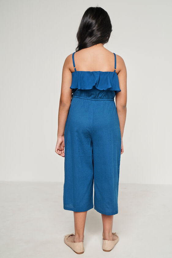 Teal Solid Curved Jumpsuit, Teal, image 4