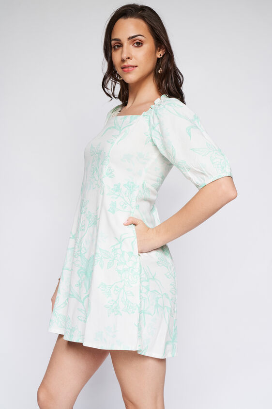 Mint Floral Fit And Flare Dress, Mint, image 5