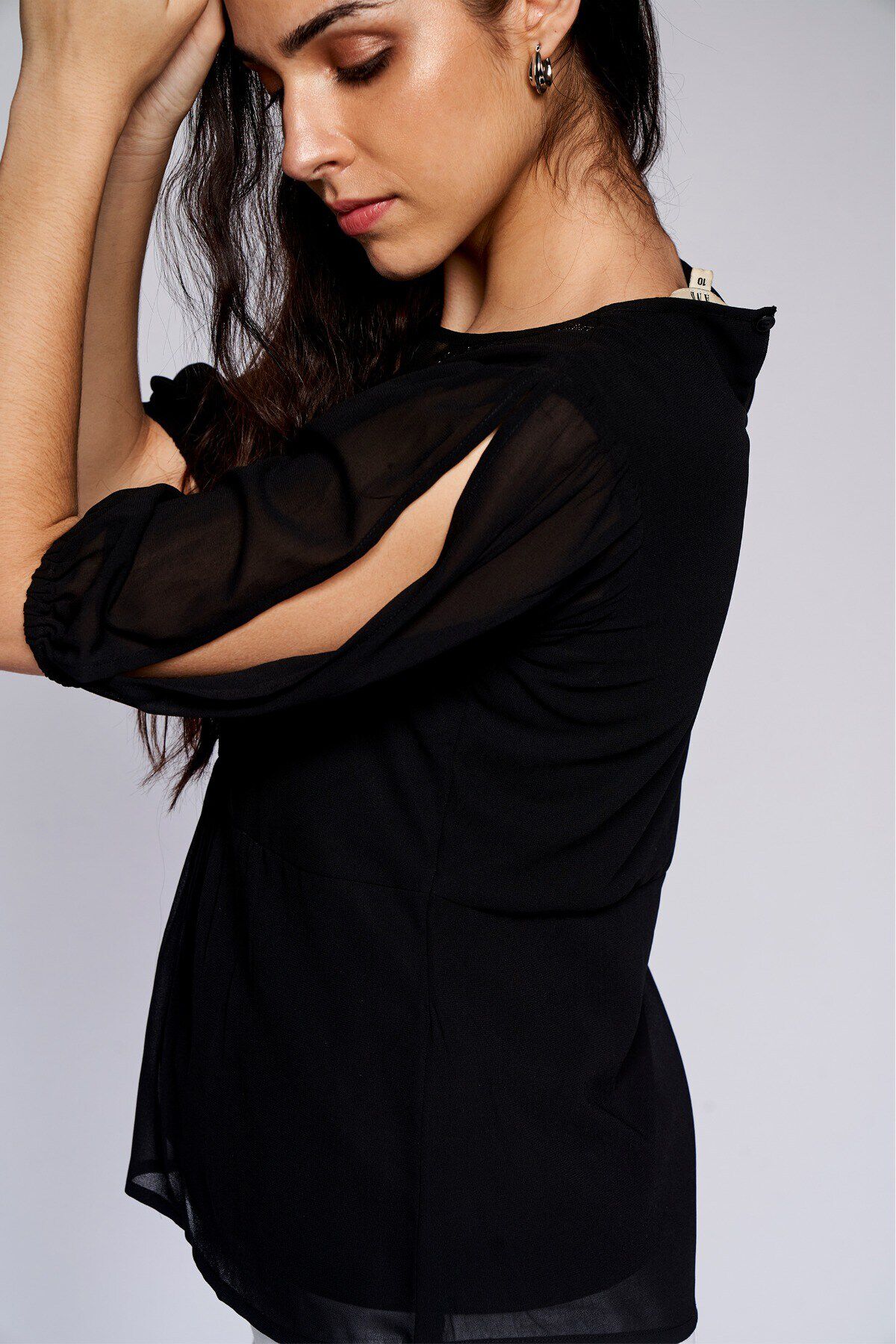 5 - Black Solid Straight Top, image 5